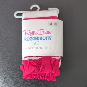 Ruffle Butts Red/White Striped Footless Tights